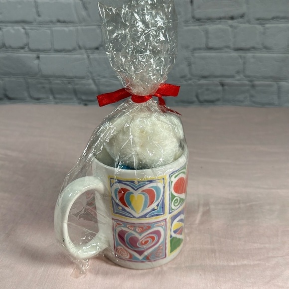 Valentines Teddy Bear Mug Hearts Love NEW Coffee Mug and mini Teddy Bear NEW - Picture 5 of 10
